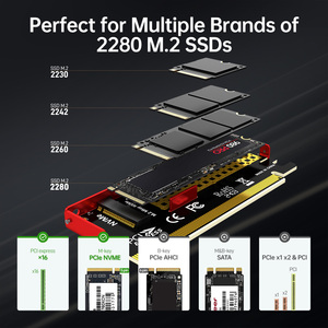 JEYI การ์ดอะแดปเตอร์4.0 X16 NVMe PCIe สำหรับ980 <span class=keywords><strong>Pro</strong></span> <span class=keywords><strong>970</strong></span> <span class=keywords><strong>EVO</strong></span> HDD Enclosure ความเร็วสูง1ปี M.2โรงงาน JEYI - Product Image 6