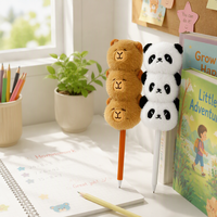 Stylo bille amusant en forme d'animal en peluche empilable, stylo Capybara Panda doux, vente en gros de papeterie