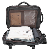 Luxe nouveauté mode noir grande capacité USB porte-documents de voyage Convertible sac à dos en cuir véritable pour homme