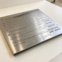 Plaque de signalisation tactile en braille en acier inoxydable, signalétique d'orientation accessible, disposition de texte personnalisée, hôtel, hôpital, commerce