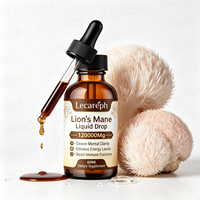 Extrait de champignon Lion's Mane en gouttes liquides, booster cérébral, améliore la clarté de la mémoire, la santé intestinale et l'immunité