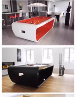 Table de billard américaine moderne à cadre incurvé - Tissu multicolore Table de billard de luxe pour usage domestique et commercial