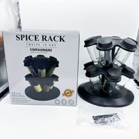 Organisateur d'épices créatif en forme de grande roue avec 18 pots, support de condiments rotatif à 360° pour comptoir de cuisine