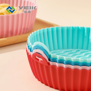 Multi-Color Round <b>Silicone</b> Rubber Pot <b>Mat</b> for Air Fryer Baking & Pastry Tools Non-Stick Eco-Friendly Home Kitchen Use - Product Image 5