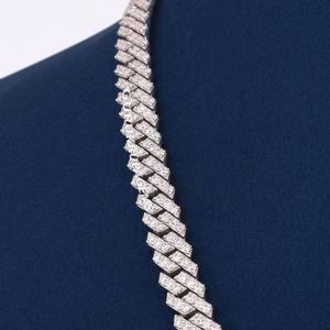 Collier en argent sterling 925 avec diamant cultivé en laboratoire, design classique moderne de luxe, élégant, unisexe, cadeau de mariage, bijoux - Product Image 2