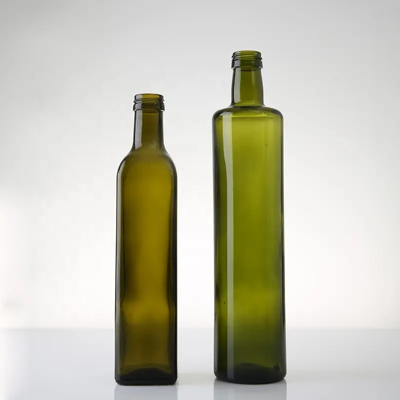 Haute qualité personnalisation carré peinture couleur brun Dorica vinaigre huile d'olive bouteille en verre