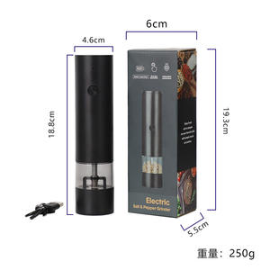 Broyeur <span class=keywords><strong>électrique</strong></span> rechargeable USB <span class=keywords><strong>à</strong></span> <span class=keywords><strong>poivre</strong></span> et sel de mer 2 boutons ménage Portable en plastique noir transfrontalier pour <span class=keywords><strong>Amazon</strong></span> - Product Image 5