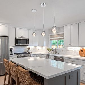 Lampadario Moderno a Sospensione in Ferro con Paralume a Canna, Telecomando, LED Dimmerabile Bianco Caldo, Grande a Forma di Luna/Goccia, 3500K, per Sala da Pranzo - Product Image 4