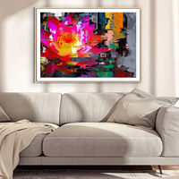 2025 plus récent peint à la main couleur texturé fleur peinture à l'huile toile moderne abstrait œuvre salon décor à la maison grande murale