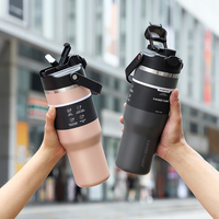 맞춤형 승화 인쇄 누수 방지 32oz 체육관 스포츠 보온 물병 스테인리스 스틸 텀블러 머그 빨대 및 손잡이 포함