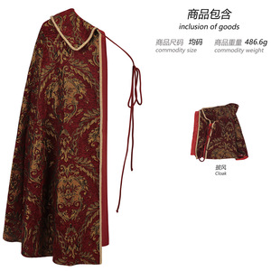Cape rétro à motif <span class=keywords><strong>baroque</strong></span>, cape médiévale de la Renaissance, costume pour hommes et femmes, fête, performance scénique, vêtements d'extérieur - Product Image 6