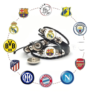 Pulseras de tenis unisex de aleación de zinc negras con logo del Manchester City, tejidas a mano, joyería casual/de fiesta deportiva al por mayor - Product Image 6