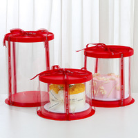Boîte ronde de 6, 8, 10, 12 pouces de qualité alimentaire PET recyclable pour dessert et fête, emballage de cadeau de boulangerie, boîte à gâteau transparente avec couvercle transparent