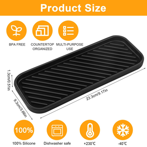 Plateau de drainage en silicone écologique de 5 mm, résistant à la chaleur, compatible lave-vaisselle, pour vaisselle, tasses, fruits, légumes, organisateur d'évier de cuisine - Product Image 2