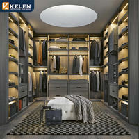 Kelen 2026 Systèmes de dressing sur mesure de luxe modernes, design de placards en bois pour chambre à coucher, armoires ouvertes pour chambre à coucher