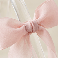 Sac cadeau en PVC transparent de luxe avec logo personnalisé et nœud en ruban de chiffon pré-noué pour mariage et emballage cosmétique