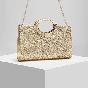 Cross-border Explosions New Evening Clutch <b>Bag</b> Shiny Rhinestone <b>Sequin</b> Fashion PLY Lining Trapeze Shape Urban Simplicity Daily - Product Image 3
