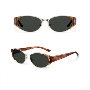 Fabricante de Gafas de Sol Personalizadas OEM ODM, Gafas de Sol de Metal y Acetato con Diseño de Ojo de Gato, Montura Pequeña Retro, Hechas a Mano, Venta al Por Mayor de Fábrica - Product Image 3