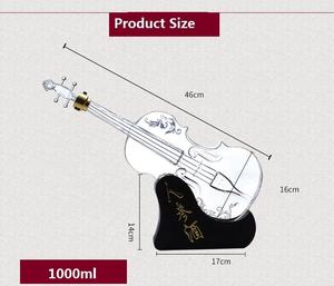 Offre Spéciale artisanat 1000ml whisky bouteille <span class=keywords><strong>de</strong></span> vin <span class=keywords><strong>rhum</strong></span> liqueur verres <span class=keywords><strong>à</strong></span> liqueur bouteilles verre violon carafe avec socle en bois <span class=keywords><strong>coffret</strong></span> cadeau - Product Image 2