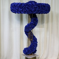 Spiralvormige gedraaide kunstbloemenpilaar bruiloft centerpiece frame bloemkolom voor feest evenement podium tafeldecoratie arrangement
