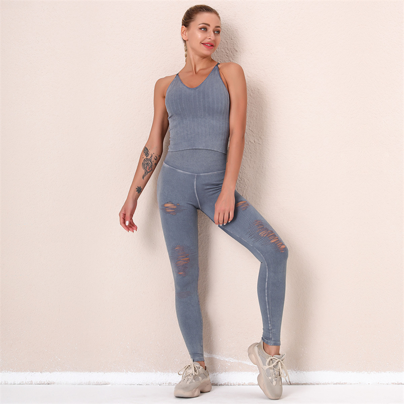 New Fashion Modern Breathable Workout Clothing Women Active Wear  Yoga Pants  BRA  5 colors comfortable