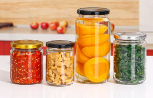 120ml 160ml 220ml 330ml 400ml 580ml Kitchen Containers Cylinder Glass Food <b>Storage</b> Jar with Metal Lid - Product Image 3