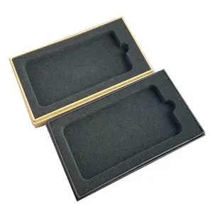 silicone mobile phone case packaging box Custom biodegradable kraft paper gift box with black foam insert for phone case pack