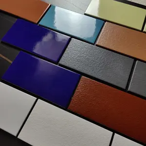 Foshan Дешевые 100x200 мм фарфоровые кирпичные плитки для метро красочная мозаичная плитка полированная глазурованная матовая отделка для кухни