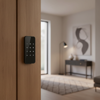 Cerradura de Seguridad Personalizable Be-Tech con Panel Táctil, Código PIN, Tarjeta de Memoria, Color Plateado Mate Negro, Cerradura Electrónica para Gabinete