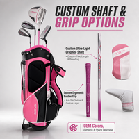 Ensemble de clubs de golf junior 4 pièces avec sac de transport, logo personnalisé, pour enfants de 5 à 8 ans, droitier, ultra-léger, manche en graphite, poignée en caoutchouc