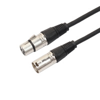 XLR pria/wanita 3-Pin Cat5 RJ45 kabel konverter jaket PVC sekrup pengunci mur kepang perisai 3A kabel Data cepat