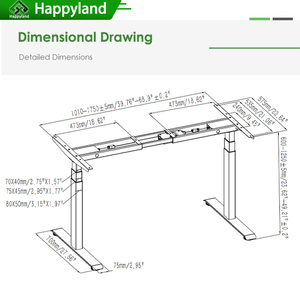 Mesa de Computador Motorizada Ajustável em Altura 2AF3-D3-40, Estrutura de Mesa Elétrica com Velocidade de 40mm/s para Tampo de Mesa de 180cm - Product Image 2