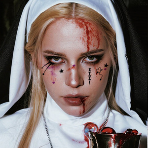 Halloween Temporary <strong>Tattoos</strong> Sticker Halloween Creepy Clown Comical <strong>Joker</strong> Dark Halloween Makeup Waterproof <strong>Tattoo</strong> for Face Arm - Product Image 4