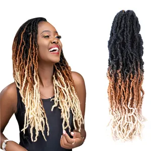 Nuovi Locs trecce per capelli all'uncinetto 18 pollici morbido Pre-loop dea Locs termina ricci Dreadlocks capelli sintetici Jumbo treccia