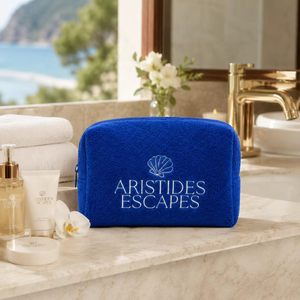Pochette cosmétique en tissu éponge personnalisée, logo brodé sur mesure, fermeture éclair, pour les articles de toilette de voyage et les cadeaux de beauté - Product Image 2