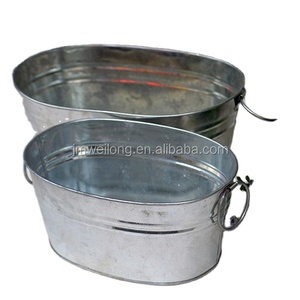 Lớn Retro Hình Bầu Dục Kim Loại Đồ Uống Bên Bồn Tắm/Xô Đá/Wine Cooler - Product Image 1