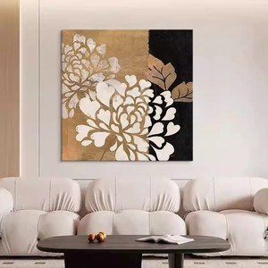Abstract Peony Hand Painted Oil Painting 3D Textured Modern Minimalist Floral Artwork For Living Room And Dining Room Entryway - Product Image 4