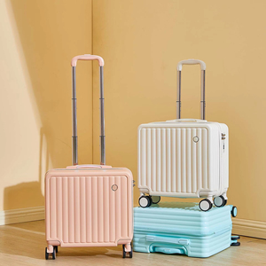 Valise de cabine personnalisée de 18 pouces en ABS PC à coque rigide rose avec <span class=keywords><strong>roulette</strong></span> et fermeture à glissière Valise d'embarquement - Product Image 4