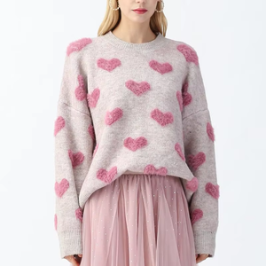 <span class=keywords><strong>Cardigan</strong></span> lavorato a maglia a maniche lunghe da donna con scollo a V stile stile rosa - Product Image 4