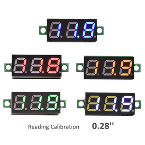 0.28英寸迷你DC 2.5-30V 0-100V发光二极管数字电压表摩托车电压测试仪带电压表电气2线<span class=keywords><strong>3</strong></span>线 - Product Image 1