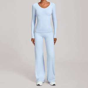 Conjunto de Yoga de Dos Piezas de Manga Larga con Sensación Desnuda, de Alta Elasticidad, para Otoño, Ropa Deportiva de Lujo para Mujer - Product Image 6