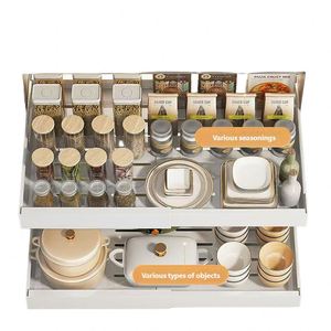 Organizador de Cajones de Cocina Plegable Ecológico, Diseño Moderno, Tipo Vertical, Hecho de Acero al Carbono, Ajustable, para Especias - Product Image 3