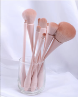 Ensemble de pinceaux de maquillage pour le visage avec logo personnalisé, 10 pièces, fibres synthétiques, manche en plastique, blush angulaire