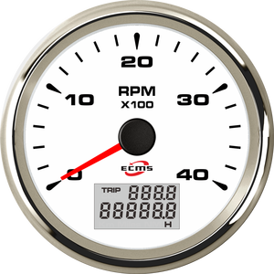 Blanc 85mm 4K <span class=keywords><strong>Rev</strong></span> Compteur Jauge 12v Pulse Engine RPM Meter Marine pour Auto Meter pour Tachymètre Mesure - Product Image 2