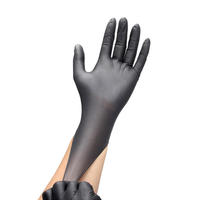 Gants en nitrile Titanfine sans poudre pas cher gants d'examen en nitrile noir 100 pièces épaissir les gants d'examen en nitrile pur