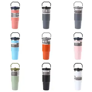 New Arrived Coffee Stainless Steel Insulated Mugs 30oz Travel Mug With Lid Straw Holder Car Water Bottle For Gift