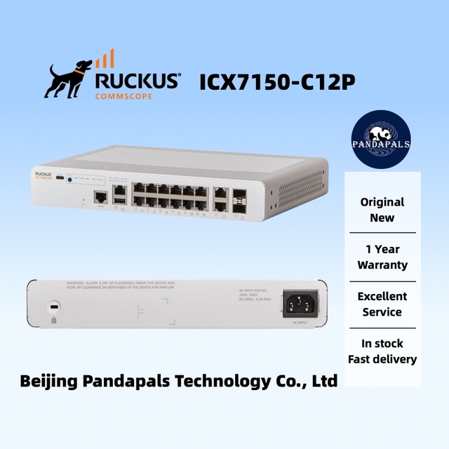 Ruckus ICX7150-C12P Compact 12 Port PoE+ Gigabit 2x10G SFP+ Uplinks Fanless Silent L3 Managed Cloud Ready Access Switch