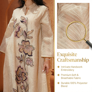 Vestido de gala con cuentas Champagne Bloom para exhibición en el patio - Product Image 3