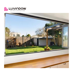 Phong cách Mỹ sản xuất nhôm cửa hàng điện dọc trượt bi-gấp lên <span class=keywords><strong>Windows</strong></span> - Product Image 2