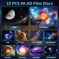 Projecteur de planétarium 4K 2025 Projecteur de galaxie à 360 degrés, Projection HD 4K 10 films Projecteur de galaxie Led Galaxy Night Light